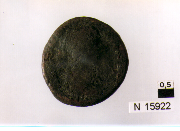 R/ busto di Faustina II a destra; V/ Laetitia drappeggiata stante a sinistra con corona e scettro (moneta, dupondio) (sec. II d.C)