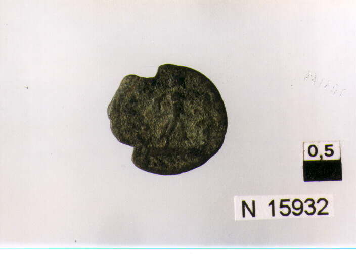 R/ busto di imperatore diademato a destra; V/ non id (moneta, centenionalis) (sec. IV d.C)