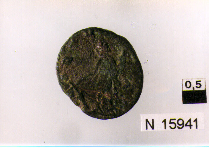 R/ testa radiata di Gallieno a destra; V/ Fortuna stante a sinistra con cornucopia ed ancora (moneta, antoniniano) (sec. III d.C)