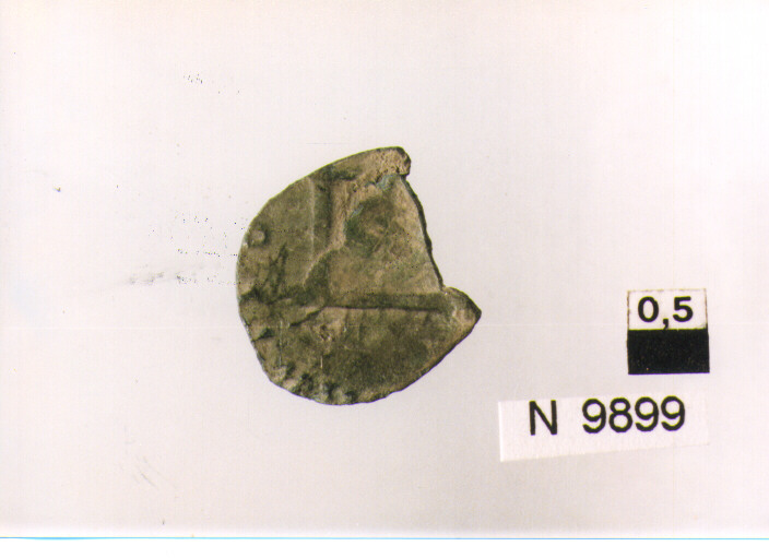 R/ teta giovanile radiata a destra; V/ cavallo verso destra (moneta, cavallo) (secc. XV/ XVI d.C)