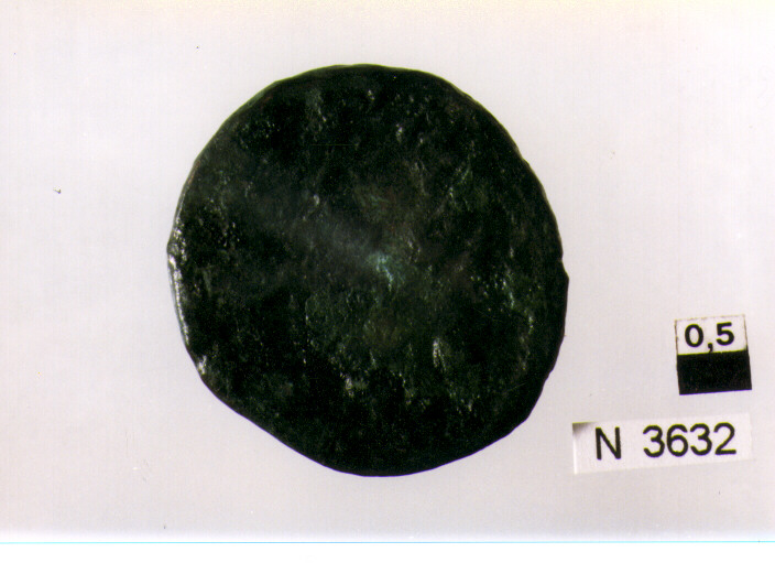 R/ testa di Claudio(?) a destra; V/ illeggibile (moneta, asse) (sec. I d.C)