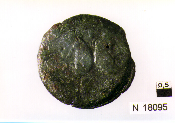 R/ effige di Giano bifronte in alto segno del valore; V/ prua a destra (moneta, asse) (sec. II d.C)