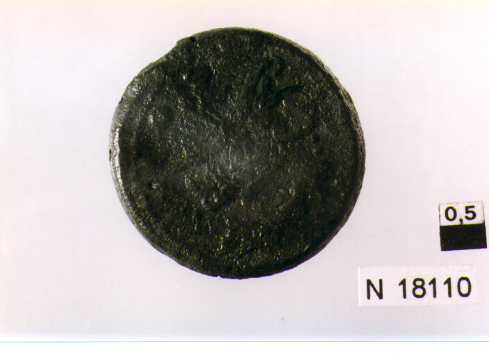 R/ testa di Mercurio a destra sopra due globetti; V/ prua a destra sotto due globetti (moneta, sestante) (sec. III a.C)