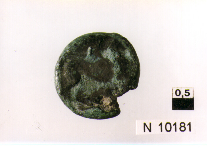 R/ toro a destra; V/ cavallo in galoppo verso destra (moneta, litra) (sec. III a.C)