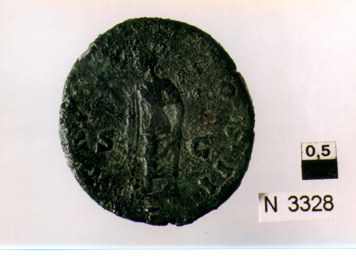 R/ testa di Marco Aurelio a destra; V/ Spes stante a sinistr con un fiorenella mano destra, con la sinistra sorregge un lembo della veste (moneta, asse) (sec. II d.C)