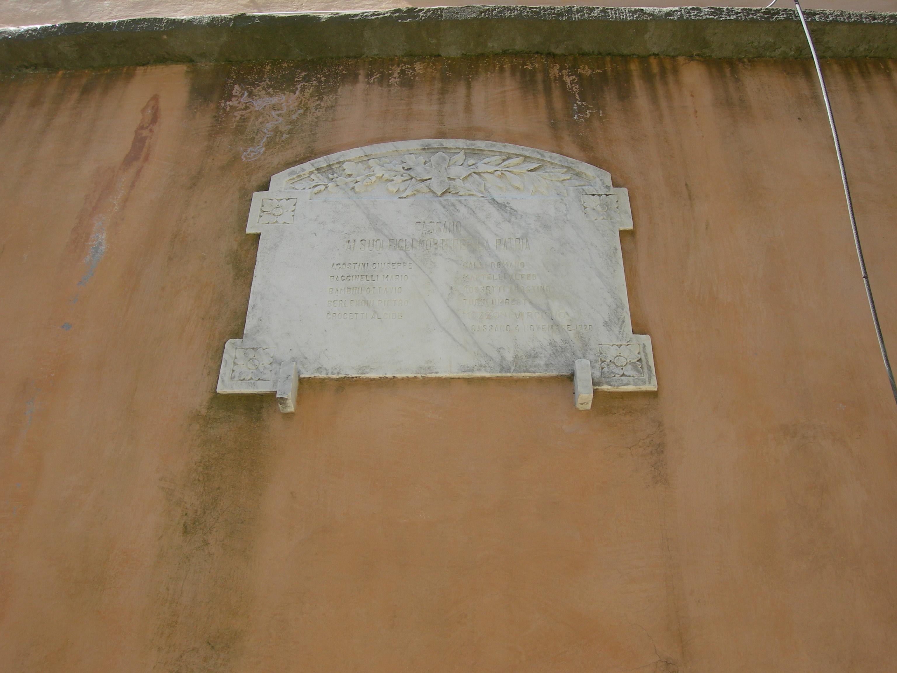 lapide commemorativa ai caduti - ambito toscano (primo quarto sec. XX)