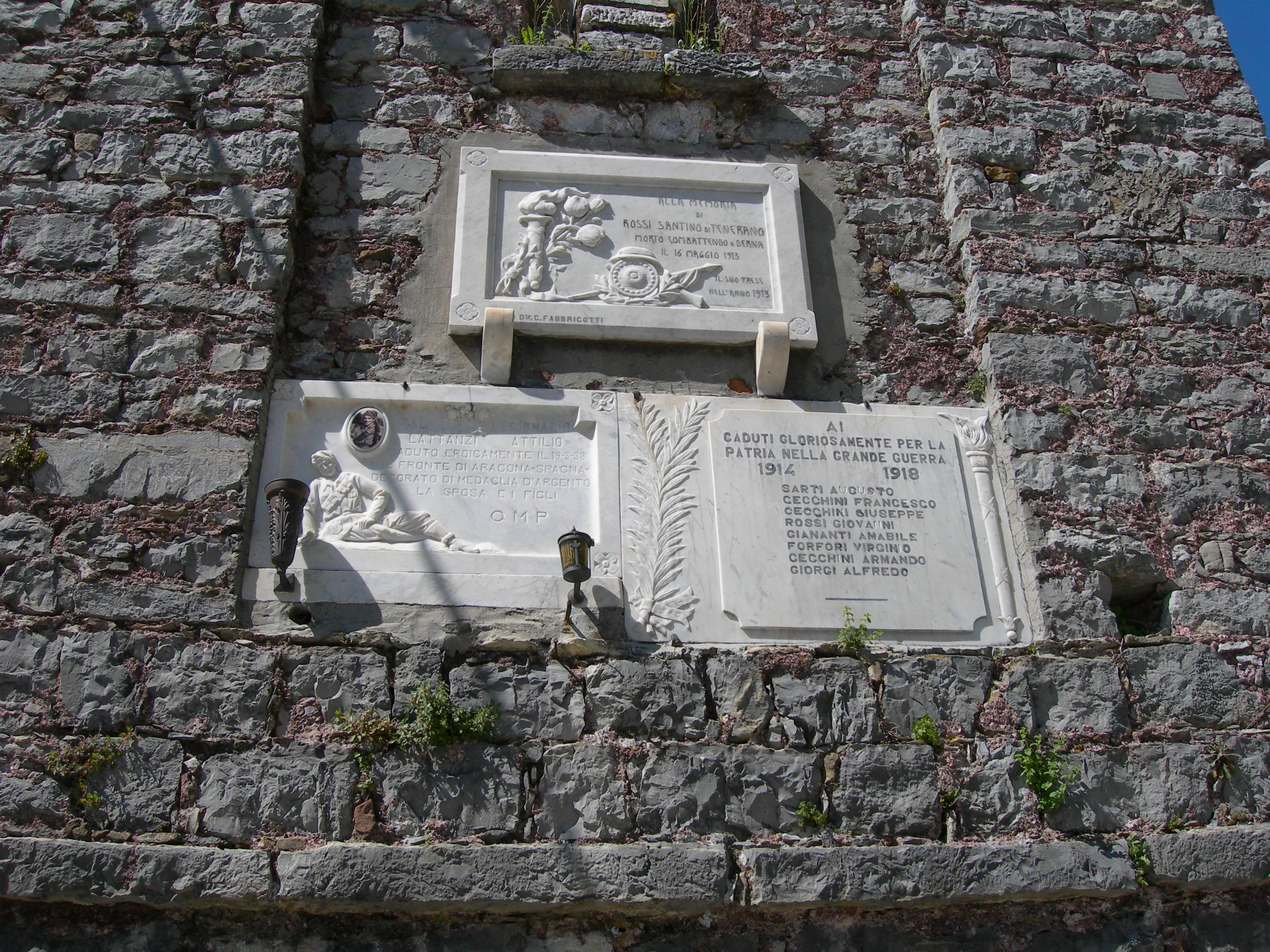 lapide commemorativa ai caduti - ambito toscano (inizio sec. XX)