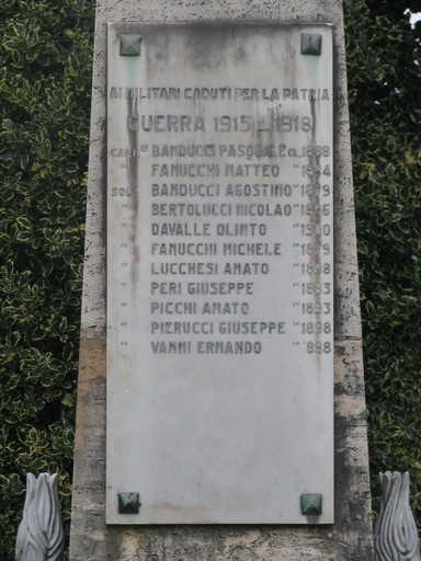 monumento ai caduti - ad obelisco - ambito toscano (prima metà sec. XX)