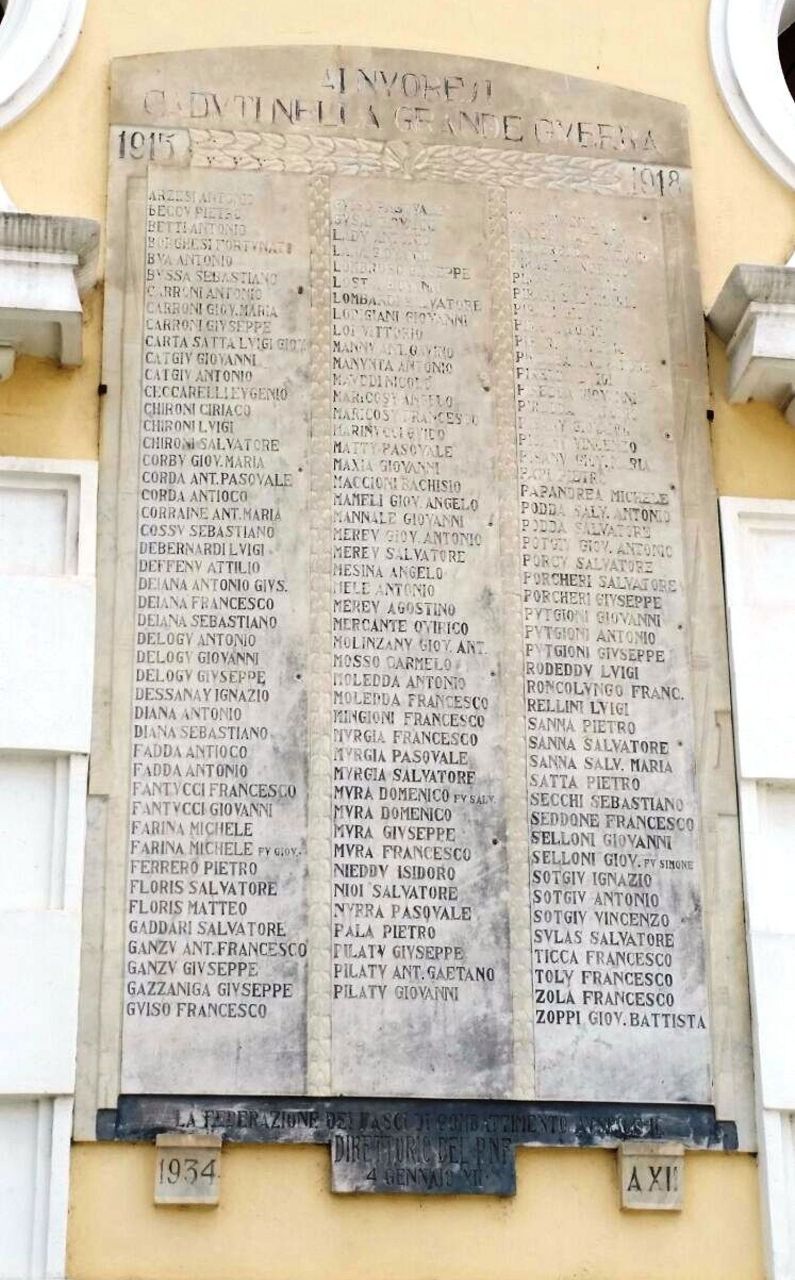 lapide commemorativa ai caduti - bottega sarda (sec. XX)