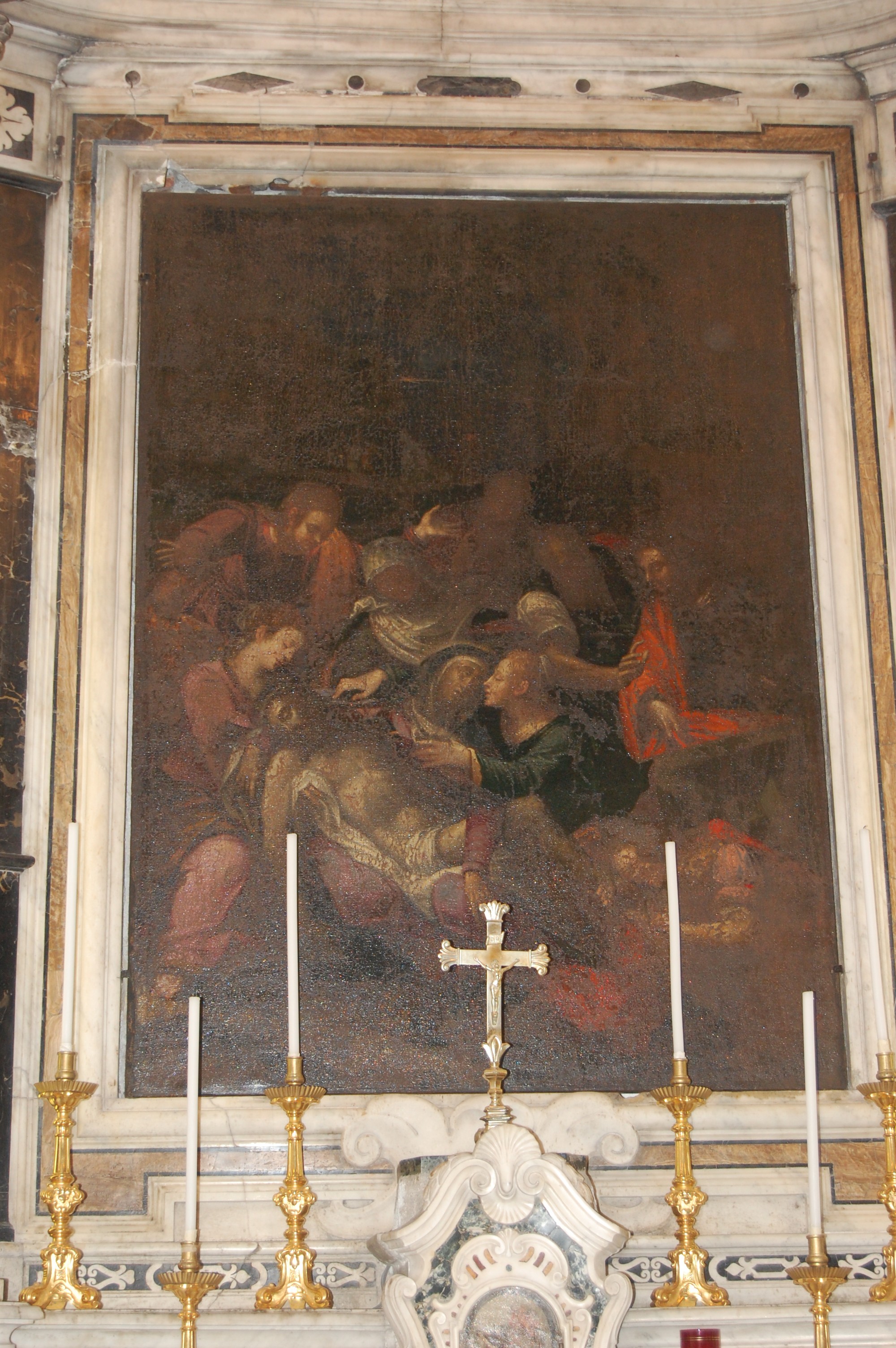 Compianto sul Cristo morto, Deposizione (dipinto, opera isolata) - ambito ligure (fine/ inizio XVI / XVII secc)
