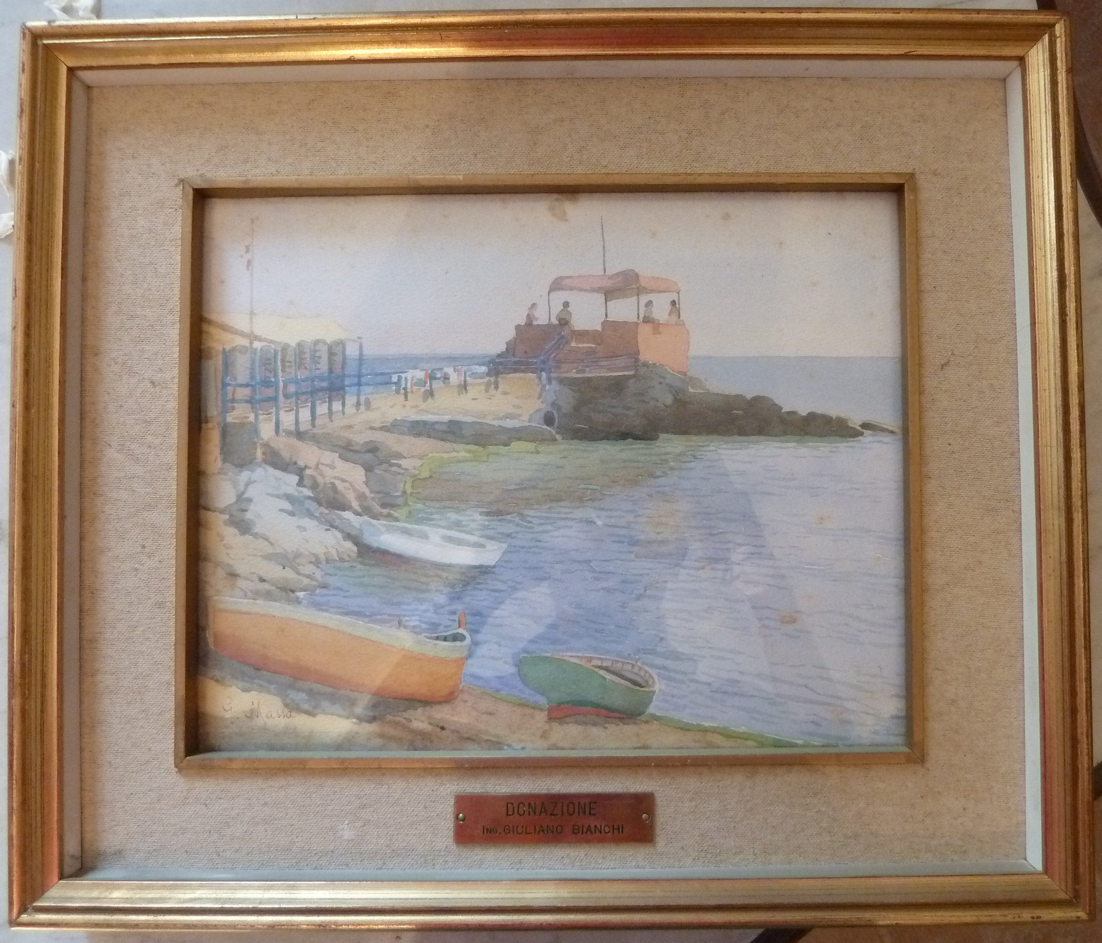 paesaggio marino (disegno, opera isolata) di Massa Gai (terzo quarto Sec. XX)