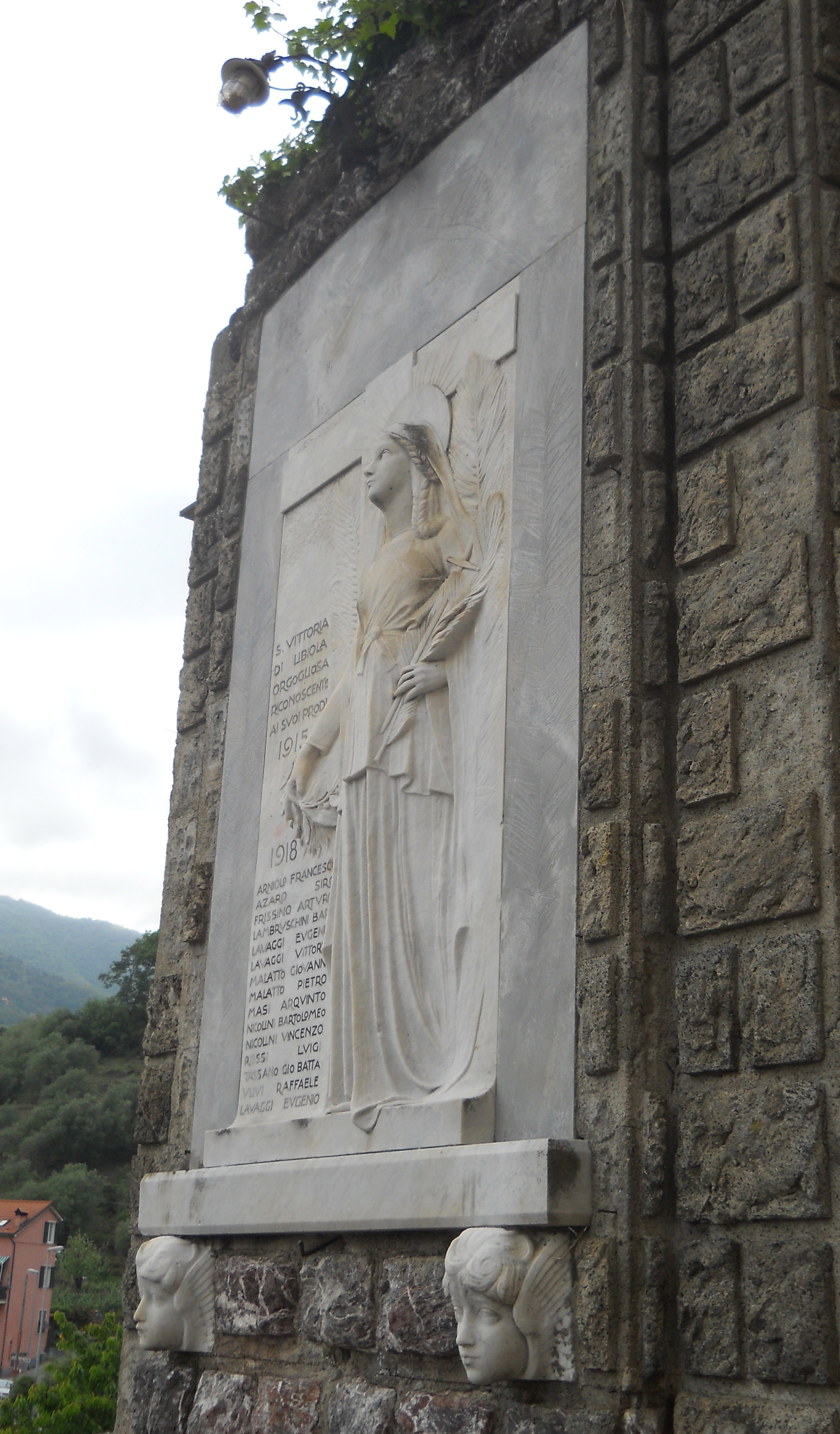 allegoria della Patria (monumento ai caduti - a lapide) - ambito ligure (prima metà XX)