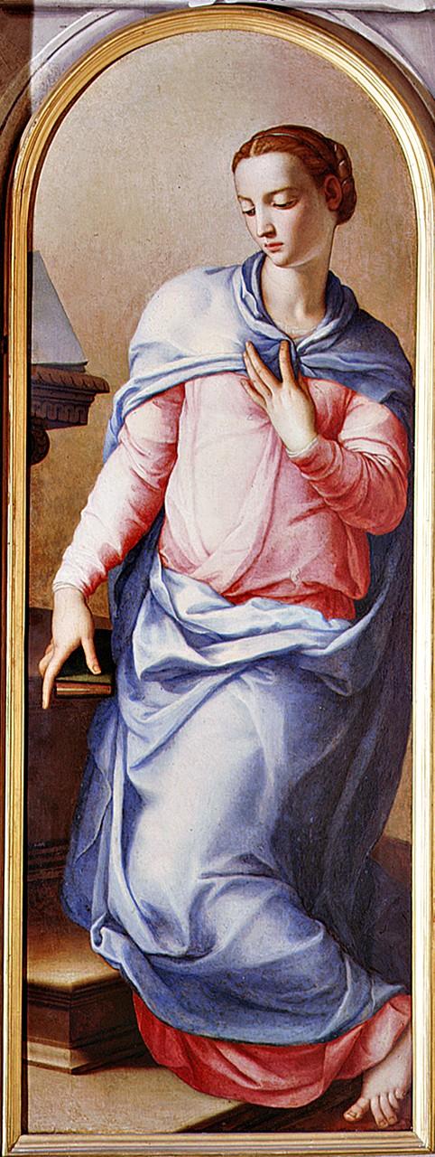 Madonna annunciata (dipinto) di Allori Agnolo detto Bronzino (sec. XVI)