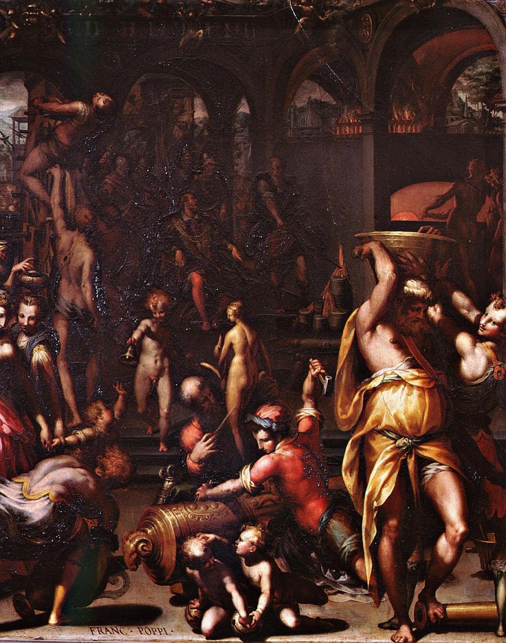 fonderia (dipinto) di Morandini Francesco detto Poppi (sec. XVI)