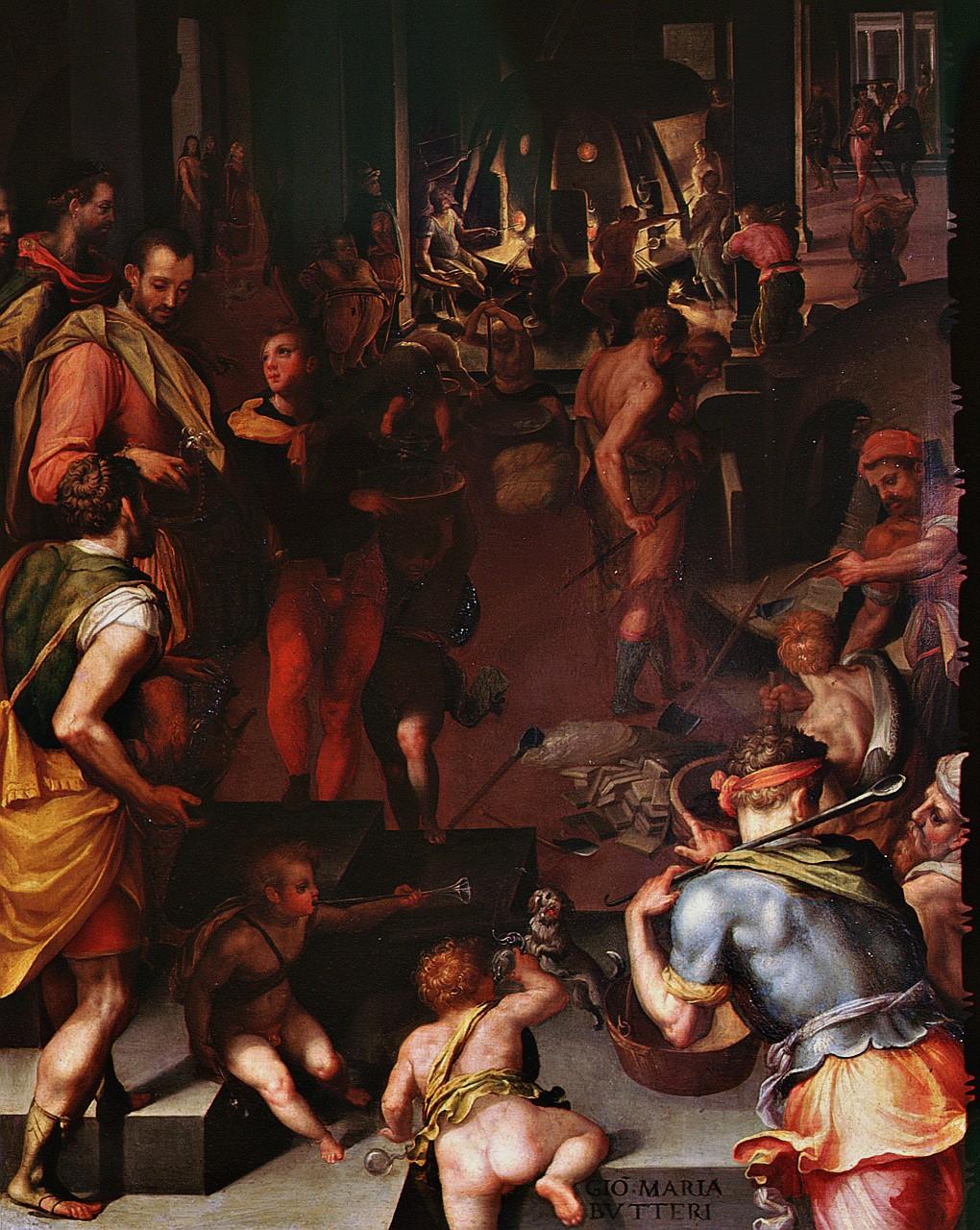 vetreria (dipinto) di Butteri Giovanni Maria (sec. XVI) 