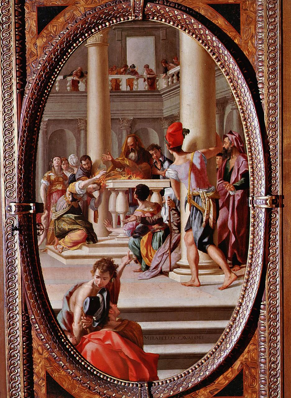 Lavinia all'ara (dipinto) di Cavalori Mirabello detto Salicorno (sec. XVI)