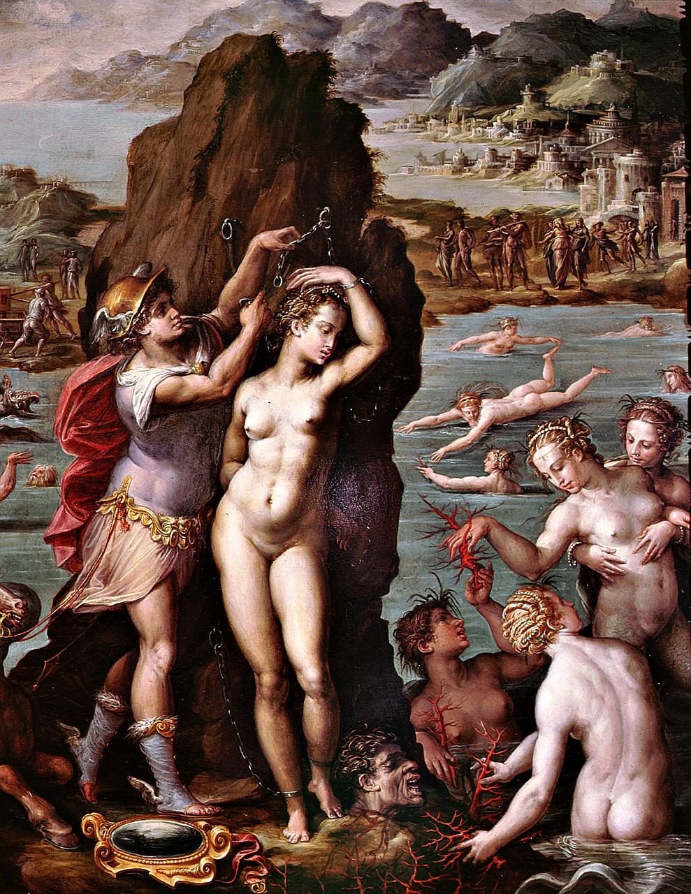 Perseo libera Andromeda (dipinto) di Vasari Giorgio (sec. XVI)