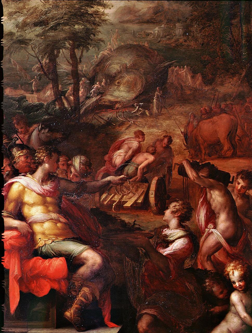 raccolta dell'ambracane (dipinto) di Naldini Giovanni Battista (sec. XVI)