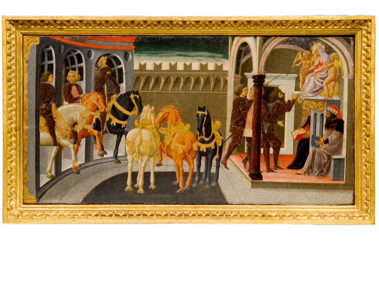 triumviri interrogano l'oracolo (dipinto) - ambito fiorentino (sec. XV)