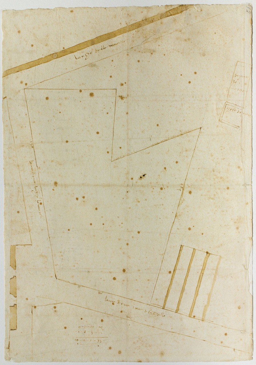 studi di fortificazione (disegno) di Buonarroti Michelangelo (cerchia) (sec. XVI)