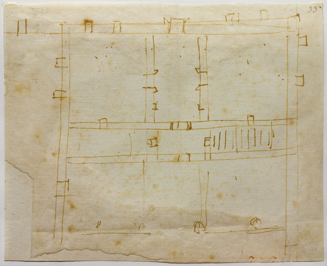 pianta di abitazione (disegno) di Buonarroti Michelangelo (sec. XVI)