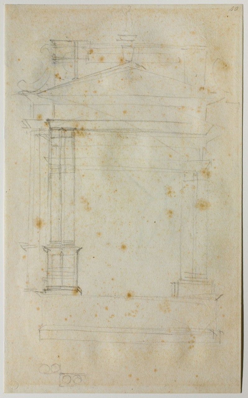 schizzo per un altare a parete/schizzi vari (disegno) di Buonarroti Michelangelo (sec. XVI)