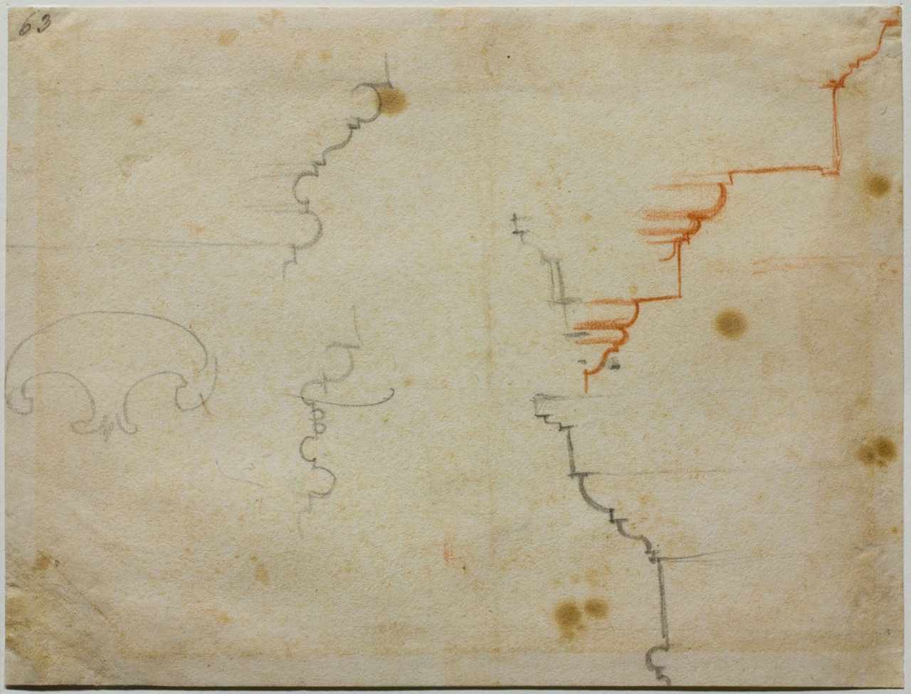 studi di elementi architettonici (disegno) di Buonarroti Michelangelo (sec. XVI)