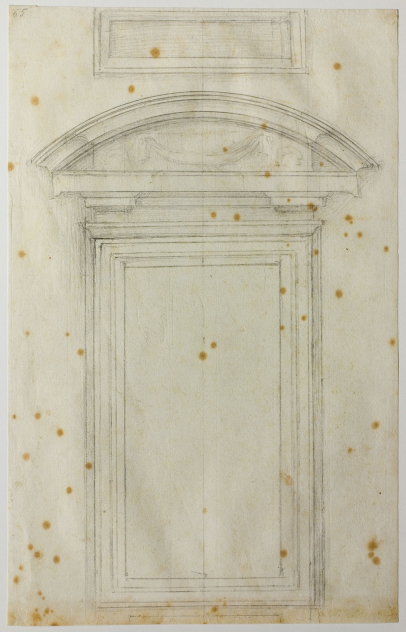 studio di finestra (disegno) di Buonarroti Michelangelo (scuola) (sec. XVI)