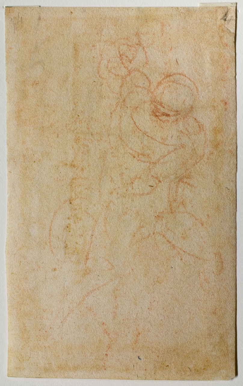 giovane nudo seduto (disegno) di Buonarroti Michelangelo (sec. XVI)