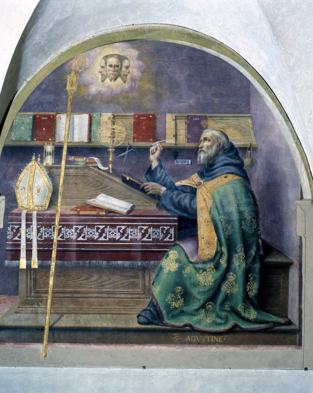 Sant'Agostino medita sul mistero della Trinità (dipinto) di Francesco di Cristofano detto Franciabigio (sec. XVI)