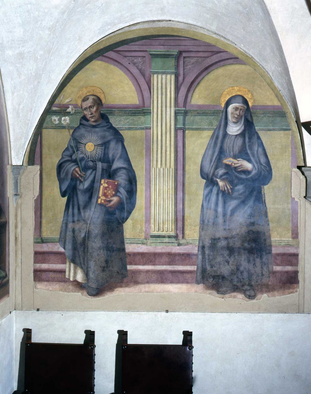 San Nicola da Tolentino e Santa Monica (dipinto) di Francesco di Cristofano detto Franciabigio (sec. XVI)