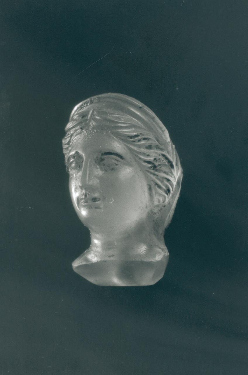 testa di donna (statuetta, frammento) - arte romana (sec. I)
