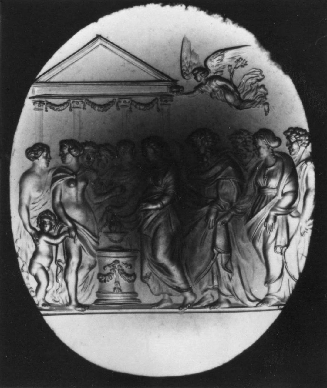 sacrificio pagano (decorazione a intaglio) di Belli Valerio detto Valerio Vicentino (prima metà sec. XVI)