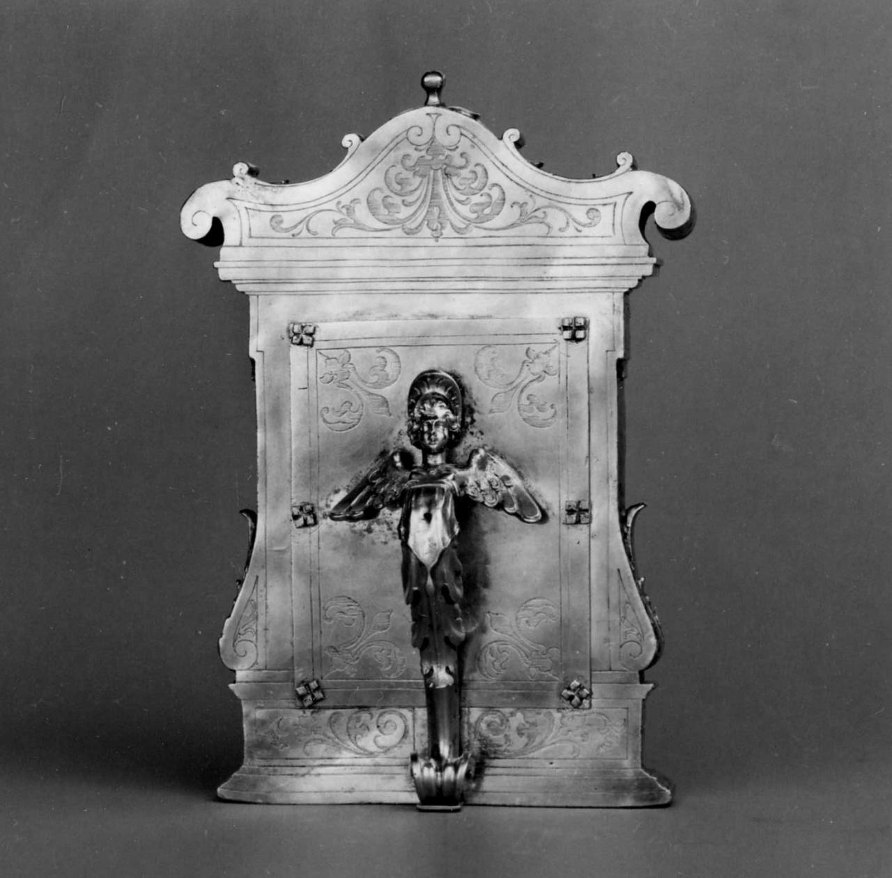 apparizione di Cristo risorto agli apostoli (pace - a tavoletta, architettonica) - bottega italiana (sec. XVI)