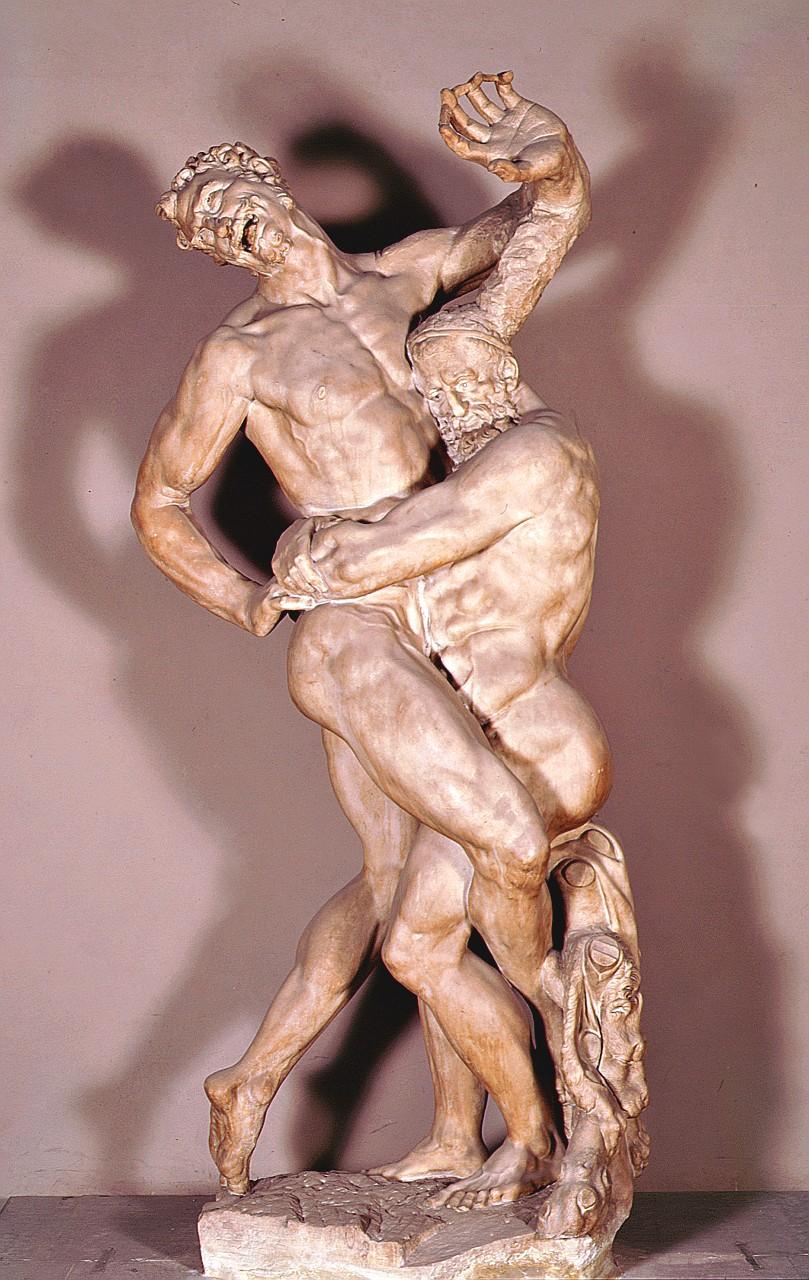 Ercole e Anteo (gruppo scultoreo) di Rossi Vincenzo de' (sec. XVI)