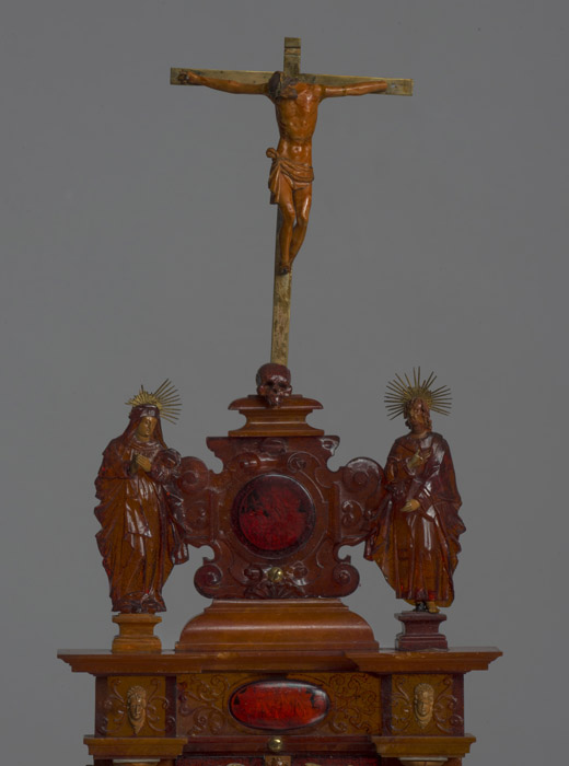 crocifissione di Cristo con la Madonna e San Giovanni Evangelista (crocifisso) di Schreiber George (sec. XVII)
