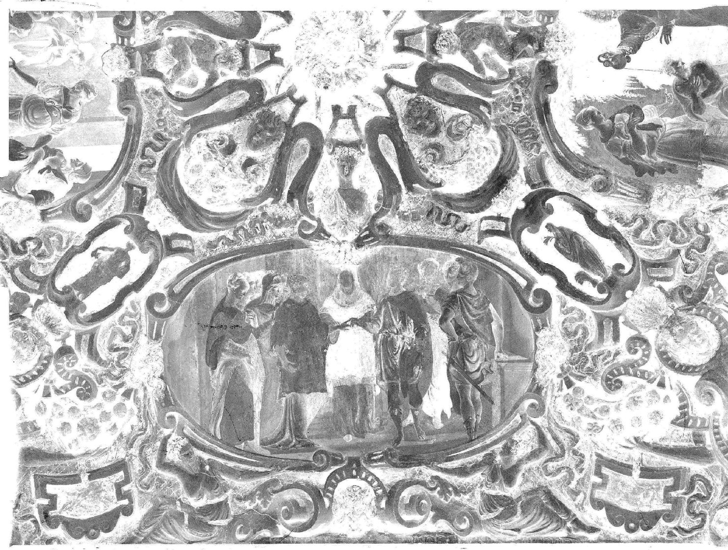 Pittura - Affreschi - Iconografia cristiana <Storie di S.Cecilia> (negativo) di anonimo (XX)