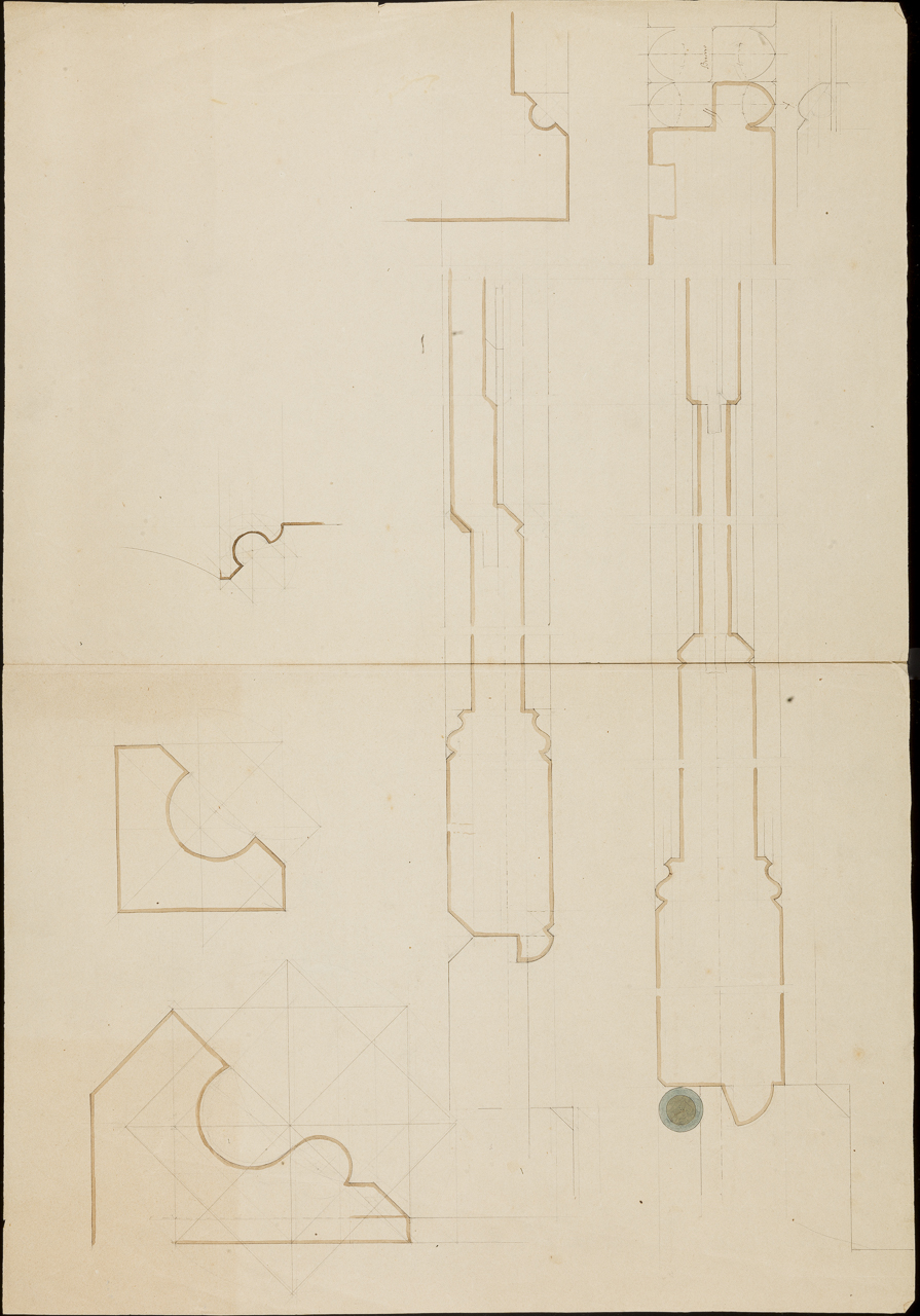 studi per bussole (disegno, opera isolata) di Arborio Mella Edoardo (sec. XIX)