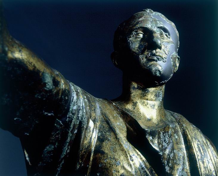 cavaliere (statua equestre, bronzi dorati da Cartoceto di Pergola) - età tardo repubblicana (sec. I a.C)