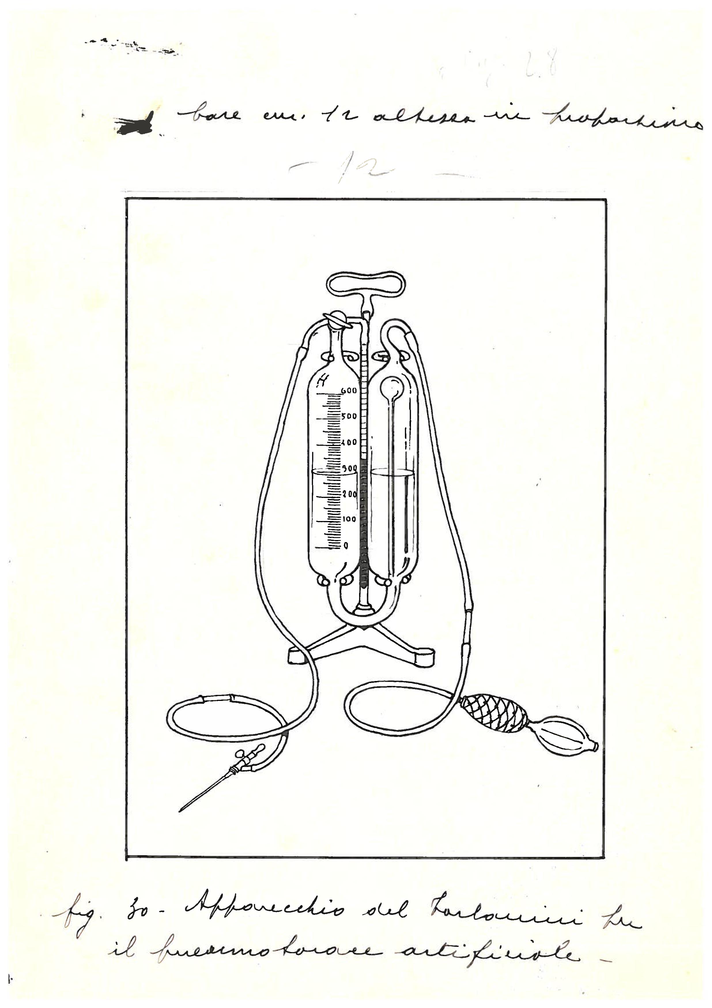 apparecchio del Forlanini (disegno) di Anichini Ezio (secondo quarto sec. XX)