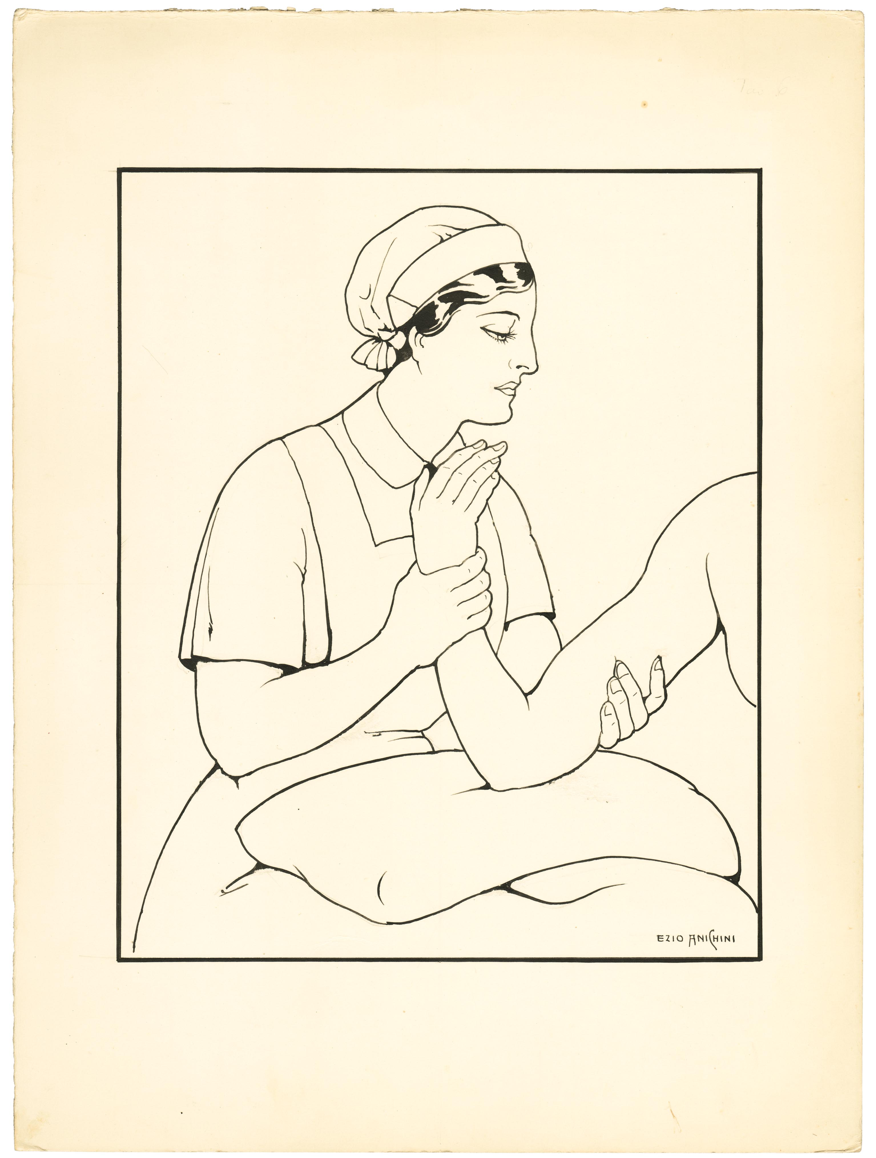 movimenti passivi (disegno) di Anichini Ezio (secondo quarto sec. XX)