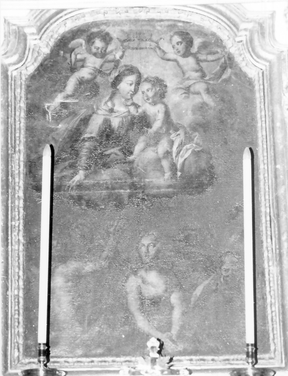 Madonna del Carmelo intercede per le anime del purgatorio, Madonna delle Grazie con Purgatorio (dipinto, opera isolata) - ambito cosentino (metà sec. XVIII)