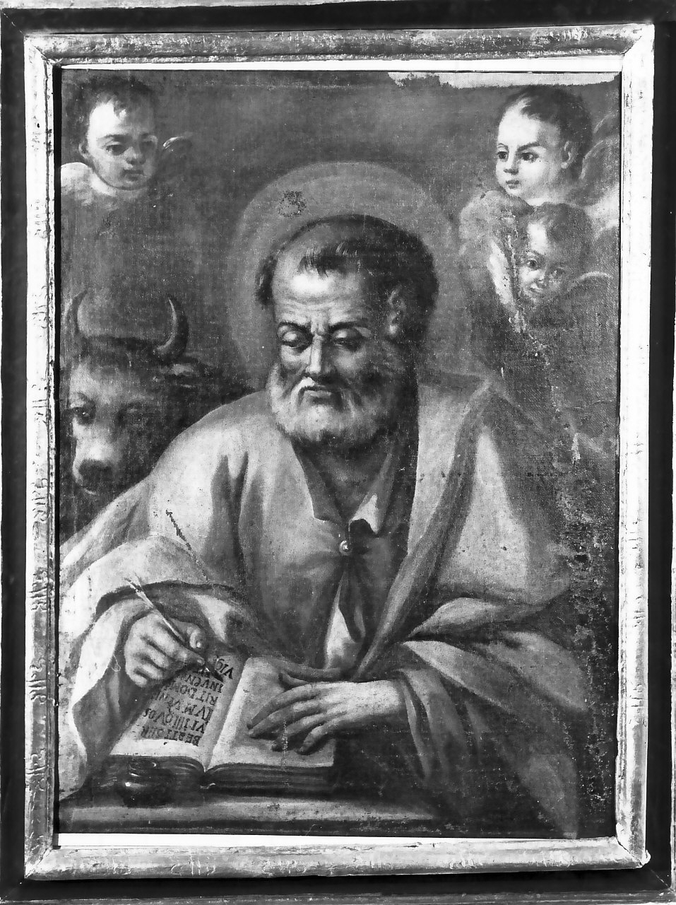 San Luca scrive il vangelo (dipinto) di Gualtieri Genesio (seconda metà sec. XVIII)