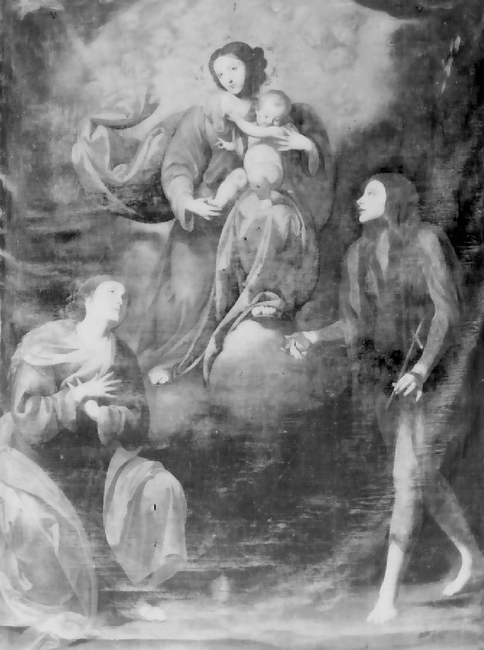 Madonna con Bambino e Santi (dipinto) di Marulli Giuseppe (sec. XVII)