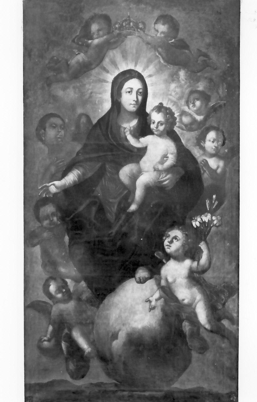 Madonna con Bambino in gloria (dipinto, opera isolata) - ambito calabrese (sec. XIX)