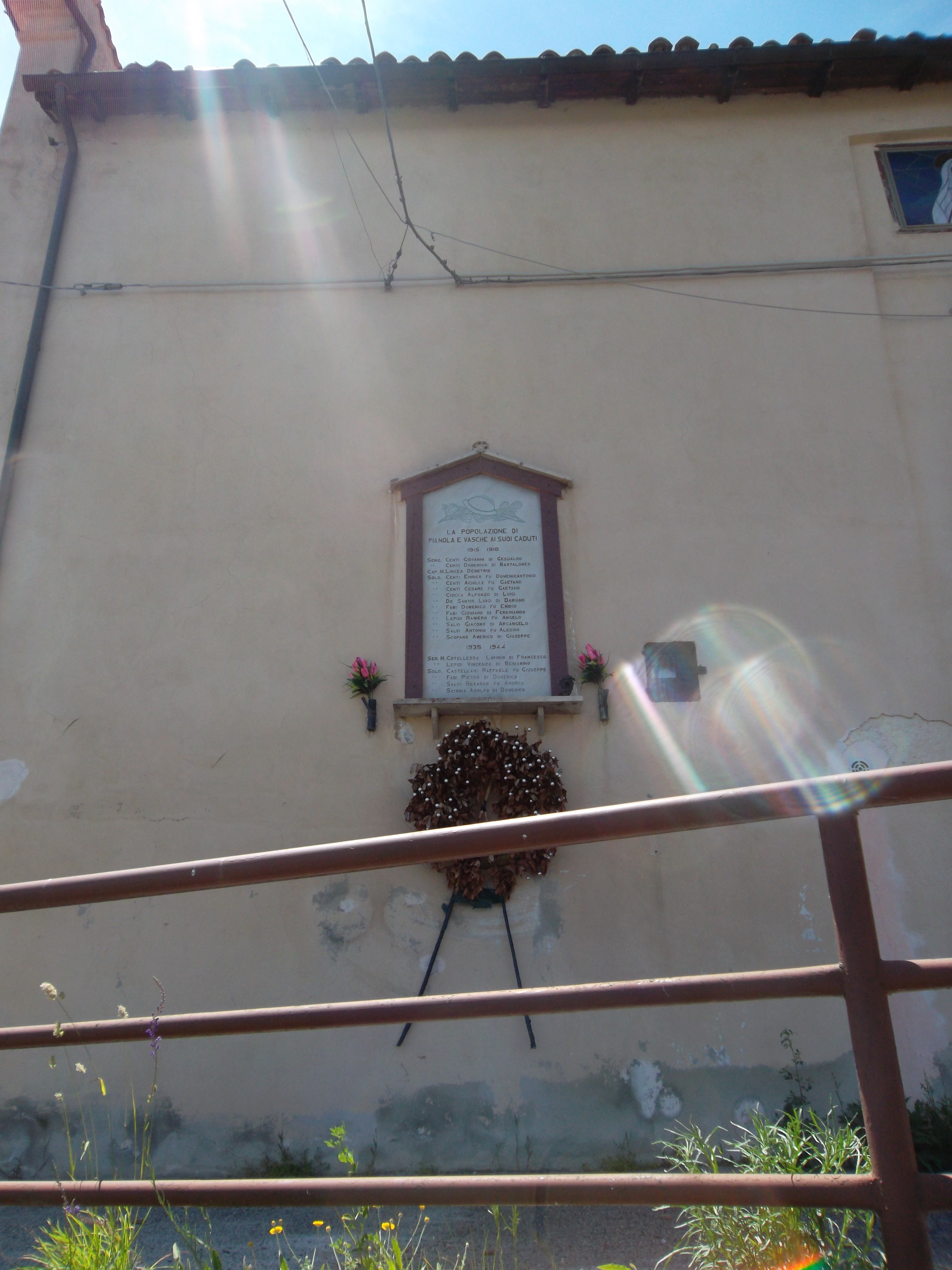 lapide commemorativa ai caduti - ambito abruzzese (seconda metà XX)