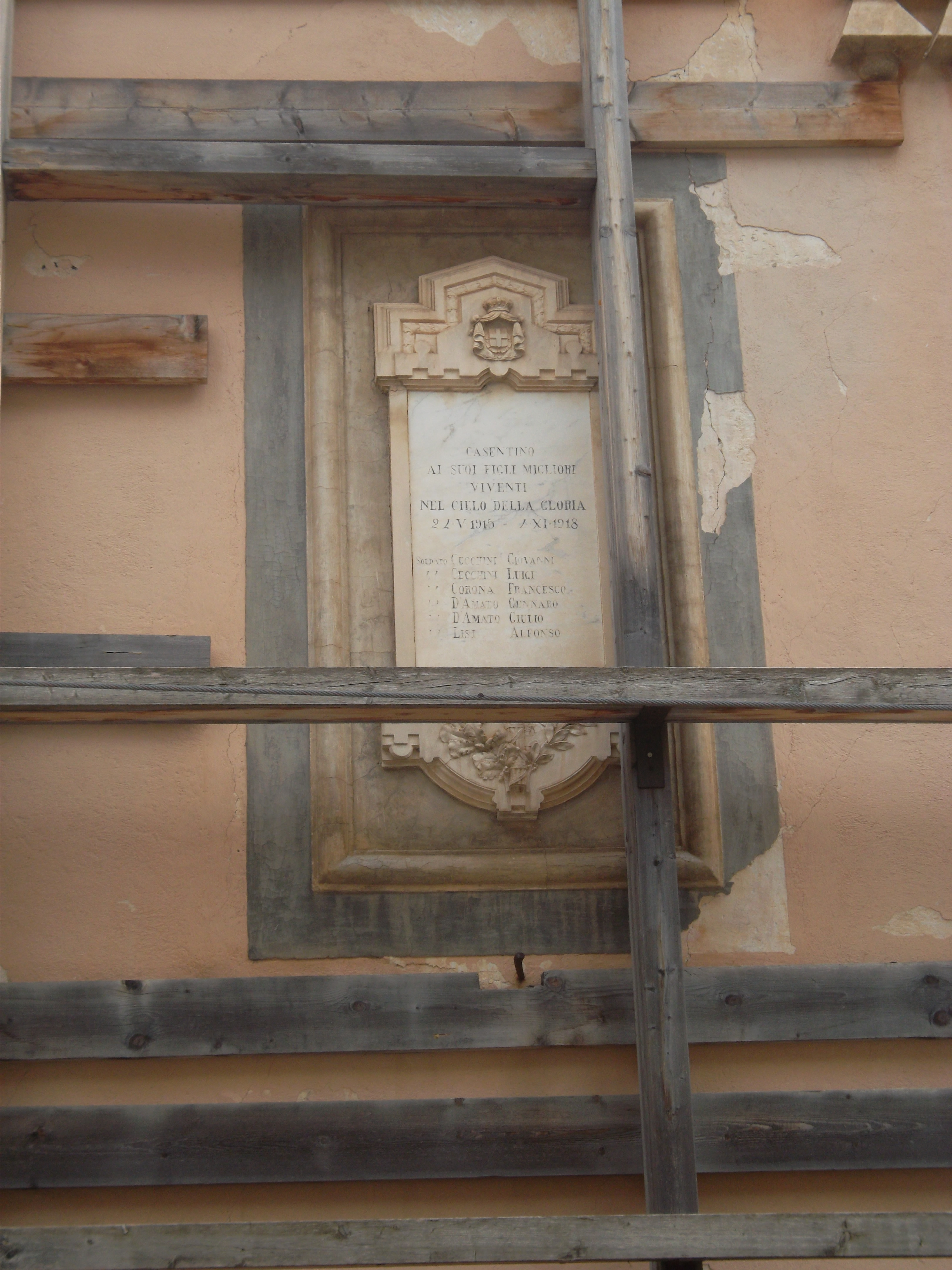 lapide commemorativa ai caduti - ambito abruzzese (primo quarto XX)