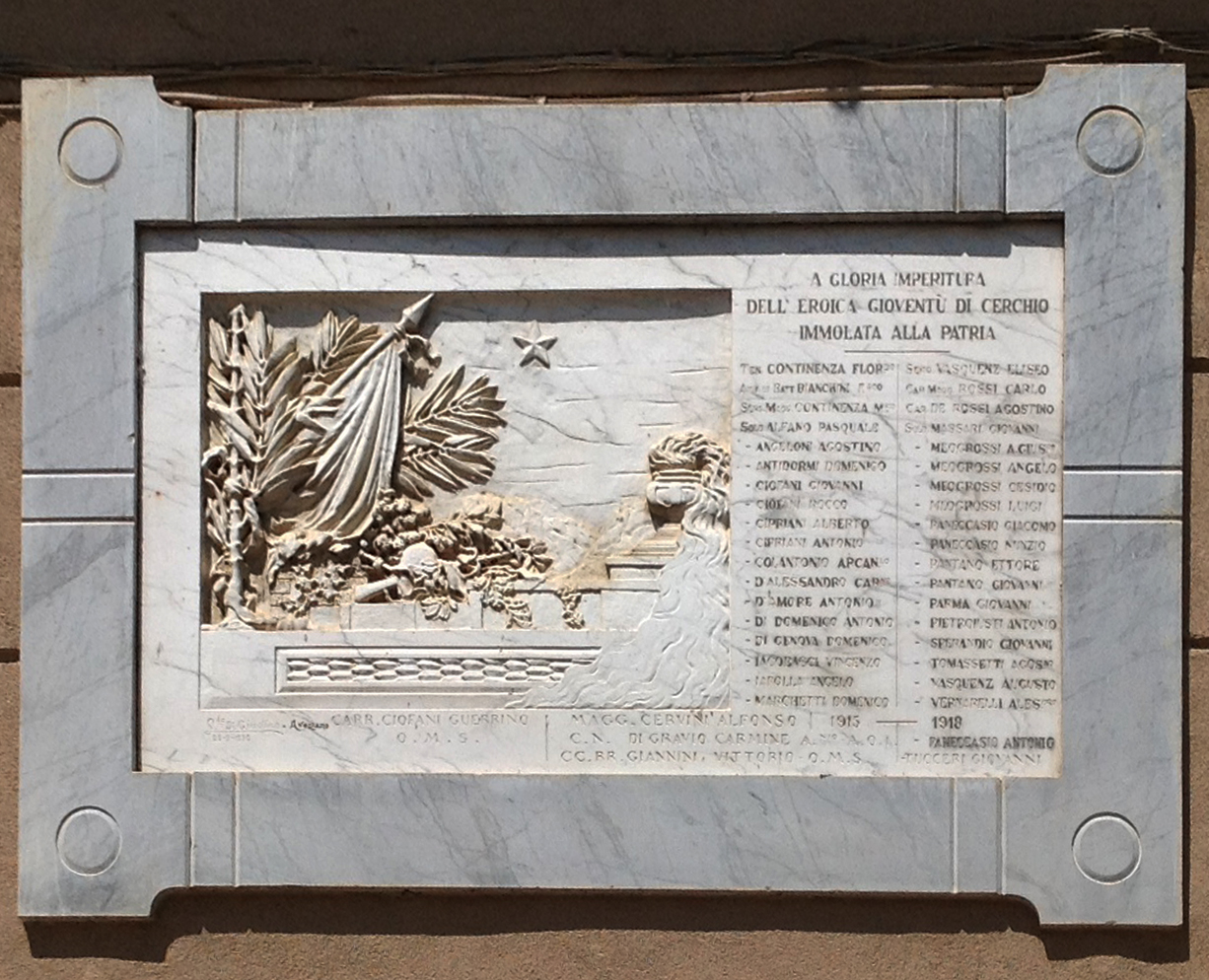 lapide commemorativa ai caduti - ambito abruzzese (secondo quarto XX)