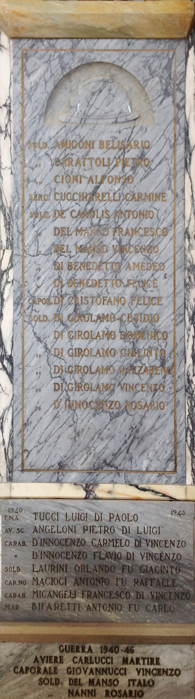 lapide commemorativa ai caduti, serie - ambito abruzzese (secondo quarto XX)