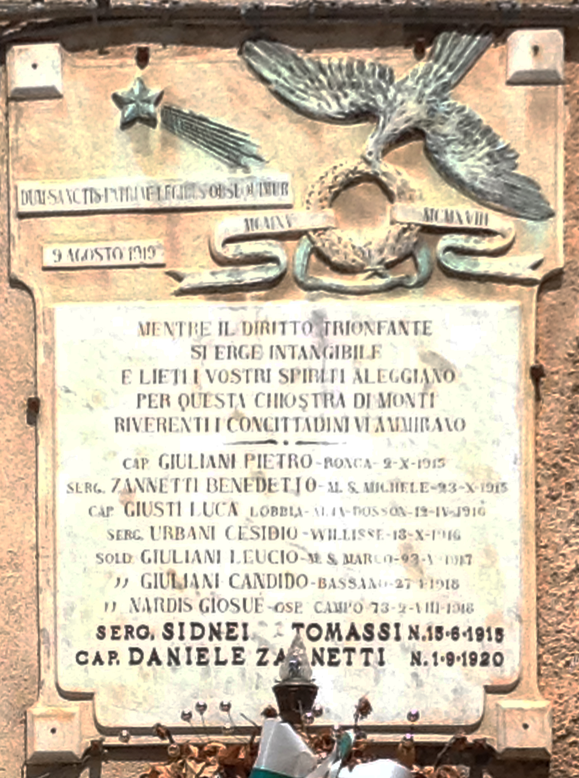 lapide commemorativa ai caduti, opera isolata - ambito abruzzese (primo quarto XX)